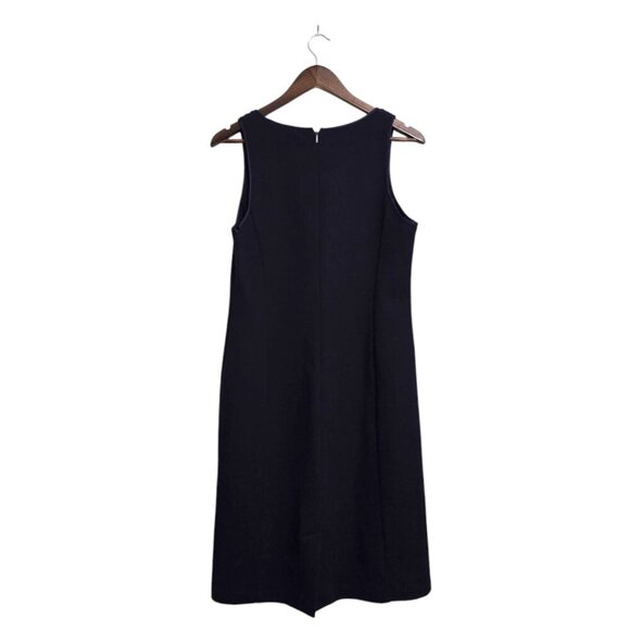 Banana Republic Navy Esther Pintuck Wool Blend Sleeveless Shift Dress Sz 10 - Picture 4 of 9